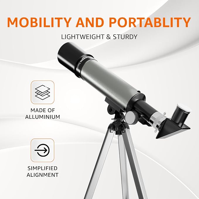 TS-90X Zoom HD Astronomical Telescope with Tripod | Perfect Kids Gift for Moon, Planets Comprehensive 360° Viewing, Optics, Simple Assembly