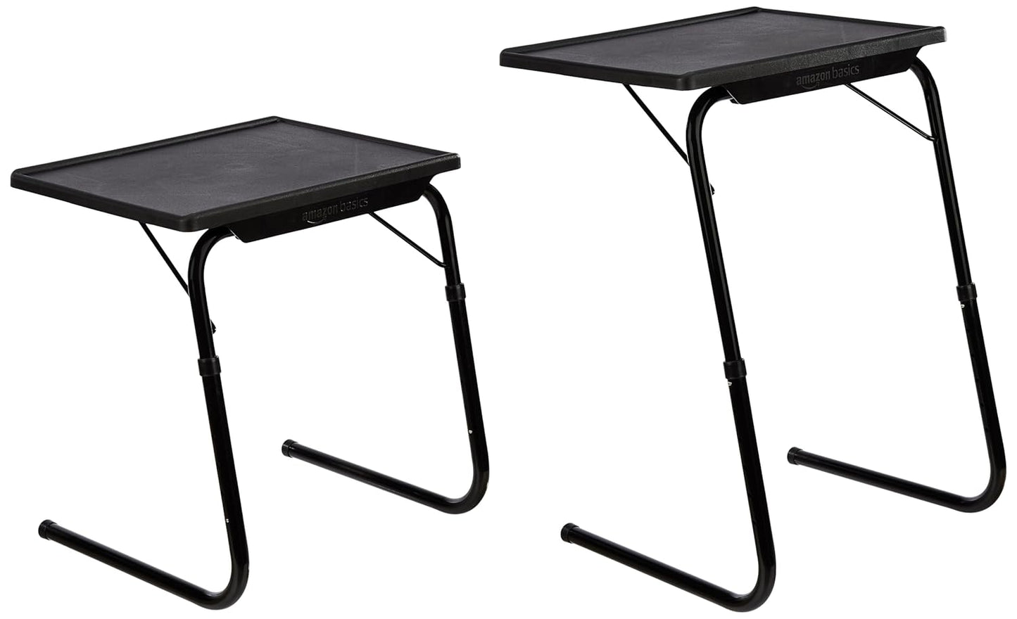 Amazon Basics Height Adjustable Laptop Table | Adjustable Table Angle | Alloy Steel | Foldable | Black | 75 cm - H, 52.5 cm - L, 40 cm - W