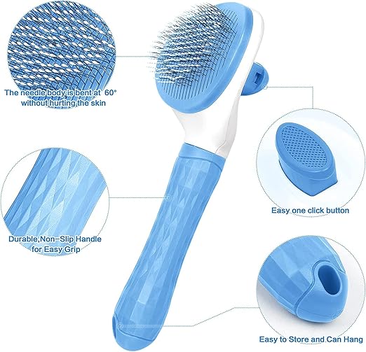 Style Keepers 4-in-1 Pet Grooming Kit for Dogs & Cats – Includes Self Cleaning Brush, Cat Comb, Silicone Bath Scrubber & Nail Clipper | Grooming Tools for All Hair Types | Dog Brush Kit