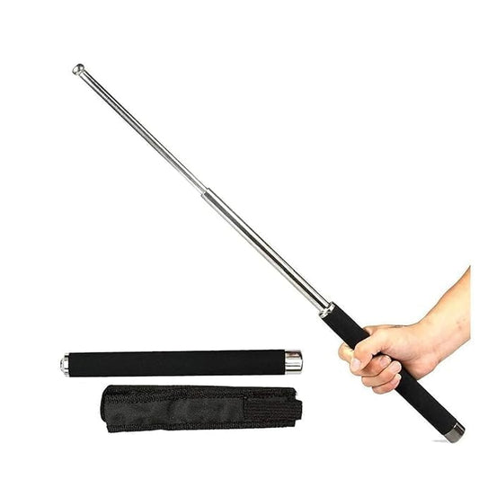 RDIYORA Self-Defense Foldable Pointer & Safety Hiking Stick | Compact, Extendable Wand with Comfortable Grip & Nylon Bag | Ideal for Car, Office, Indoor & Outdoor Use Stainless Steel