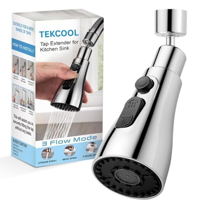 TEKCOOL Tap Extender for Kitchen Sink, Flexible Faucet with Tap Extension for Convenient Use Upgrade Your Kitchen Sink with Flexible Tap for Easy Access