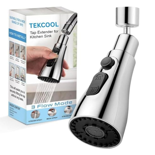 TEKCOOL Tap Extender for Kitchen Sink, Flexible Faucet with Tap Extension for Convenient Use Upgrade Your Kitchen Sink with Flexible Tap for Easy Access
