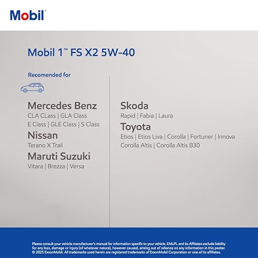 Mobil 1 FS X2 5W-40 Advanced Full Synthetic Engine Oil (3.5L)