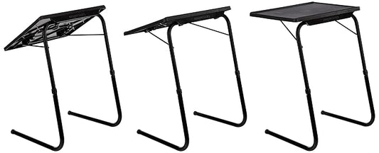 Amazon Basics Height Adjustable Laptop Table | Adjustable Table Angle | Alloy Steel | Foldable | Black | 75 cm - H, 52.5 cm - L, 40 cm - W