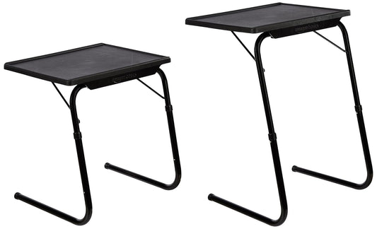 Amazon Basics Height Adjustable Laptop Table | Adjustable Table Angle | Alloy Steel | Foldable | Black | 75 cm - H, 52.5 cm - L, 40 cm - W