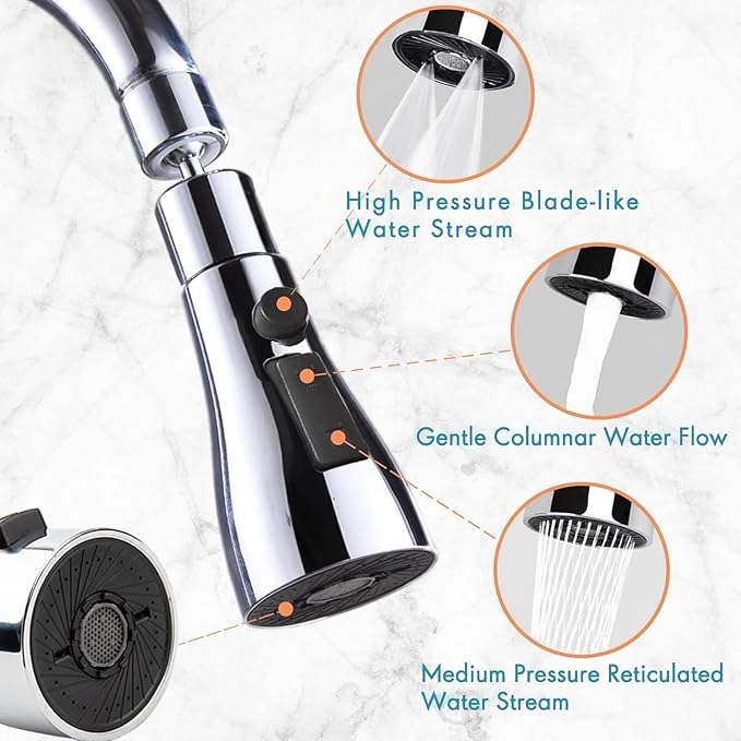 TEKCOOL Tap Extender for Kitchen Sink, Flexible Faucet with Tap Extension for Convenient Use Upgrade Your Kitchen Sink with Flexible Tap for Easy Access