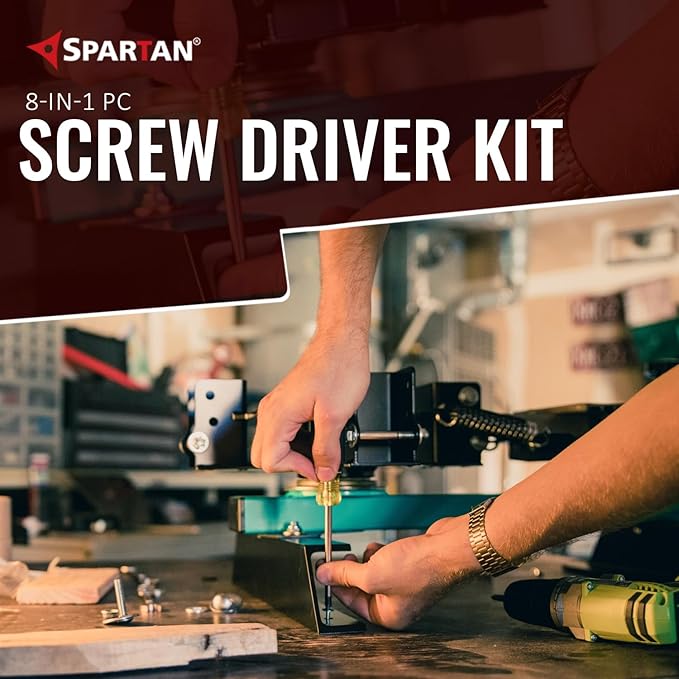 SPARTAN BS-02 8-in-1 Pc Screw Driver Kit With 3 Flat Blades