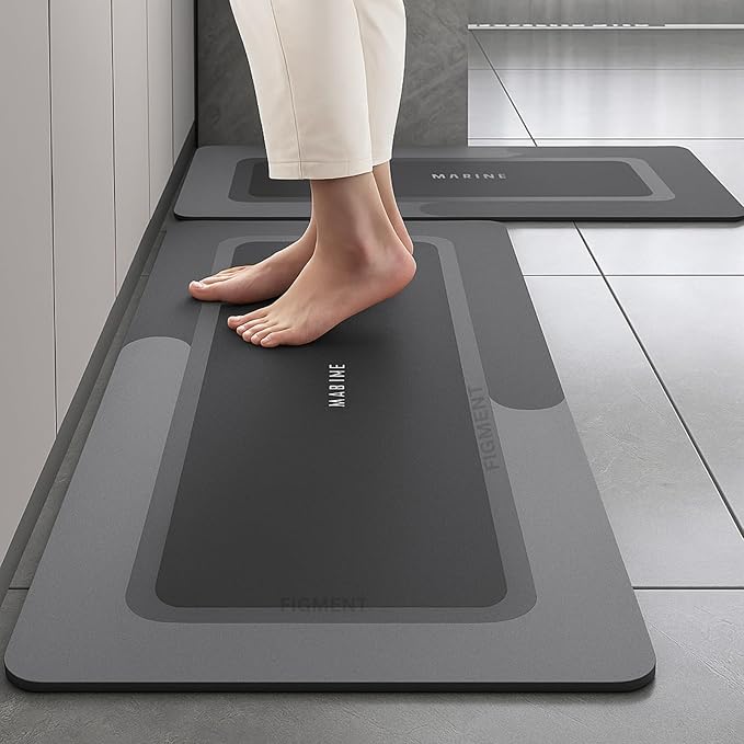 Figment 2 Pcs Kitchen Mats - Waterproof Memory Foam Standing Desk Floor Mat Non Slip Rugs, Comfort Runner Ru